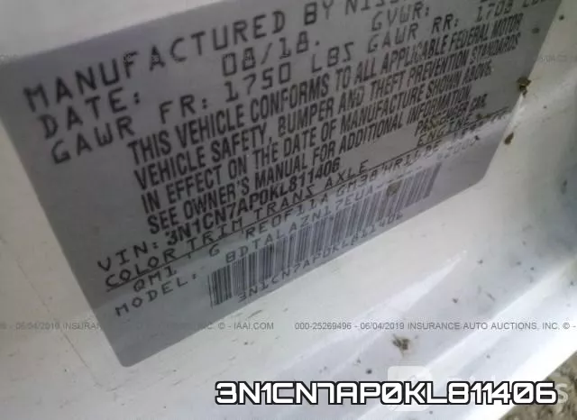 3N1CN7AP0KL811406 фото 9