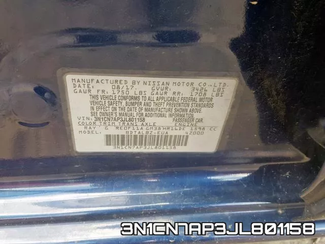 3N1CN7AP3JL801158 фото 2