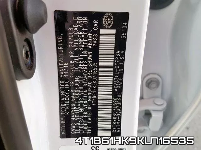 4T1B61HK9KU716535 фото 2