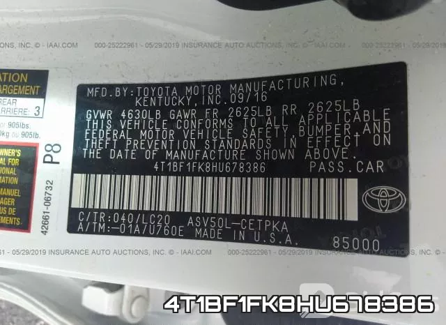 4T1BF1FK8HU678386 фото 10