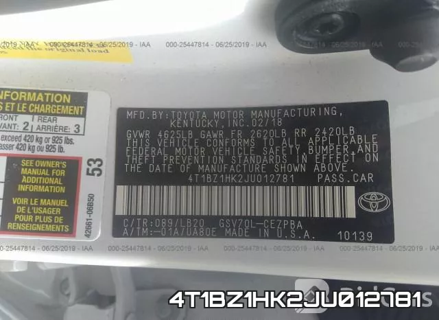 4T1BZ1HK2JU012781 фото 9