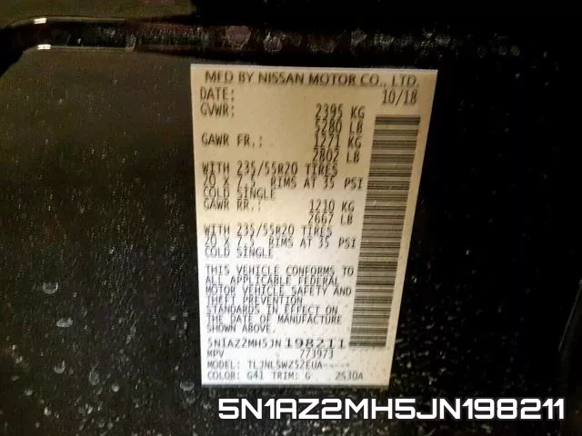 5N1AZ2MH5JN198211 фото 2