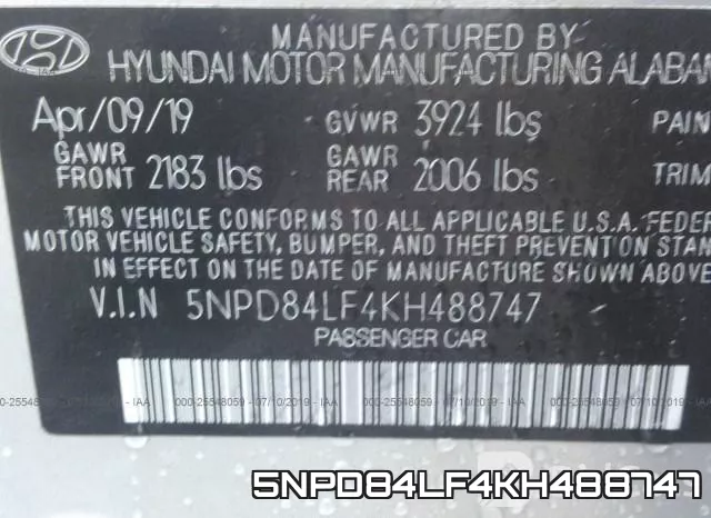 5NPD84LF4KH488747 фото 8