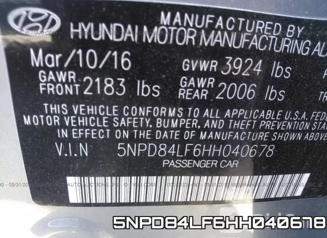 5NPD84LF6HH040678 фото 10