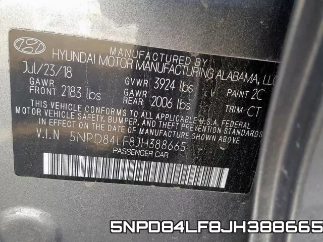 5NPD84LF8JH388665 фото 2