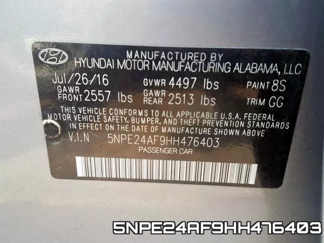 5NPE24AF9HH476403 фото 2