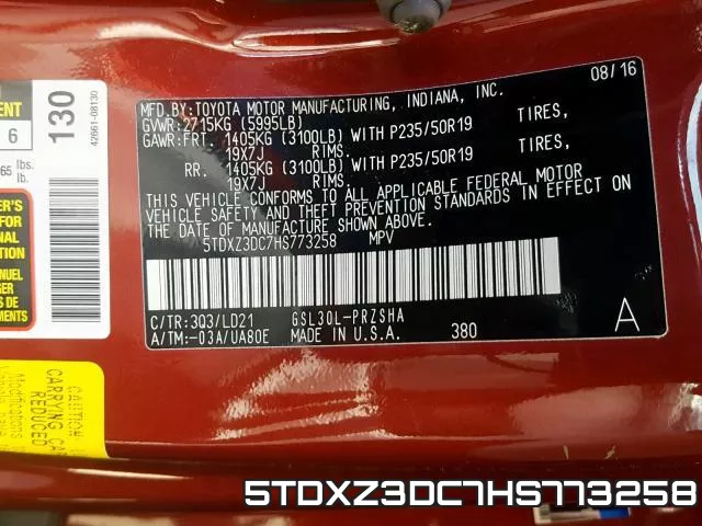 5TDXZ3DC7HS773258 фото 2