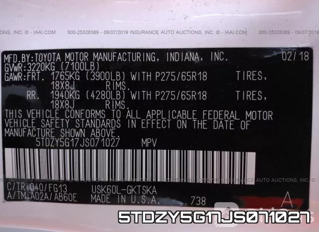 5TDZY5G17JS071027 фото 10