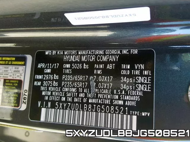 5XYZUDLB8JG508521 фото 2
