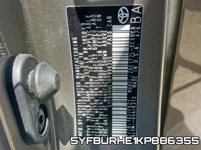 5YFBURHE1KP886355 фото 2