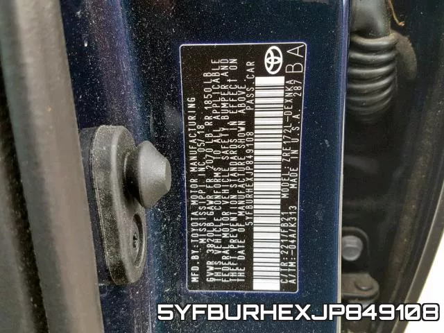 5YFBURHEXJP849108 фото 2