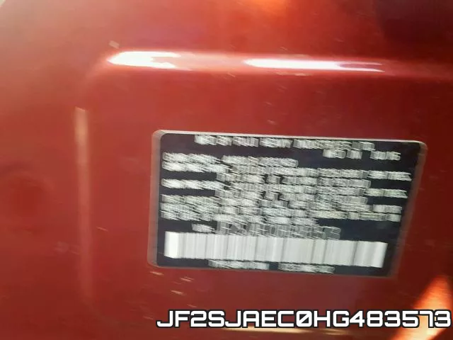 JF2SJAEC0HG483573 фото 2