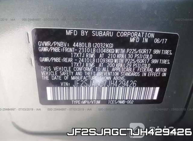 JF2SJAGC7JH429426 фото 10