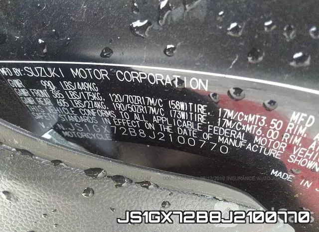 JS1GX72B8J2100770 фото 2