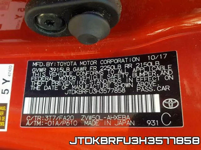 JTDKBRFU3H3577858 фото 2