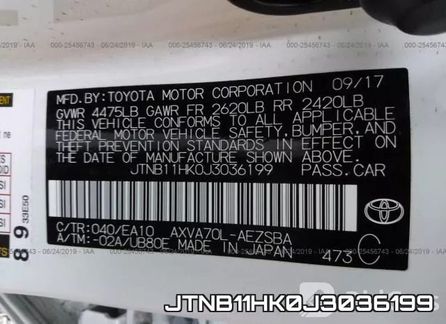 JTNB11HK0J3036199 фото 10