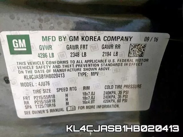KL4CJASB1HB020413 фото 2