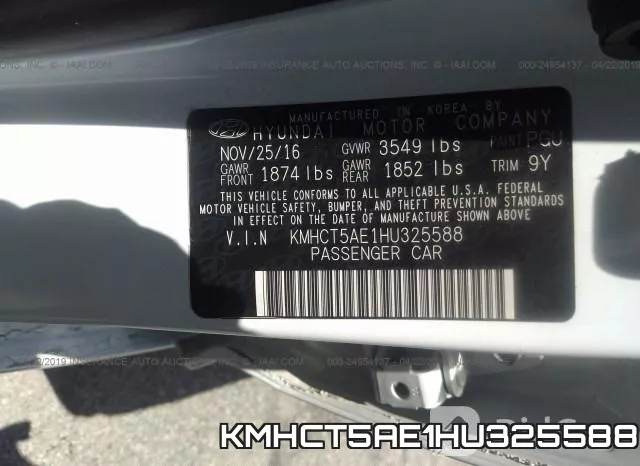 KMHCT5AE1HU325588 фото 10