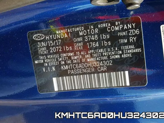 KMHTC6AD0HU324302 фото 2