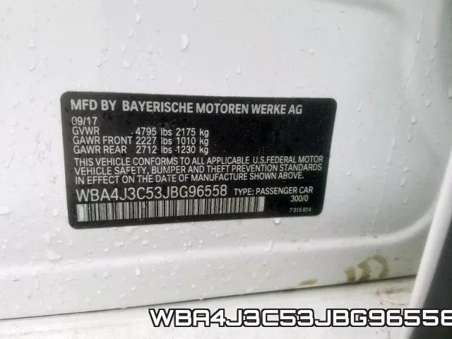 WBA4J3C53JBG96558 фото 2