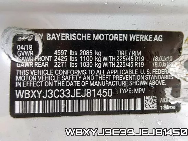 WBXYJ3C33JEJ81450 фото 2
