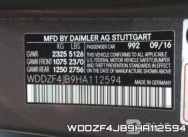 WDDZF4JB9HA112594 фото 10
