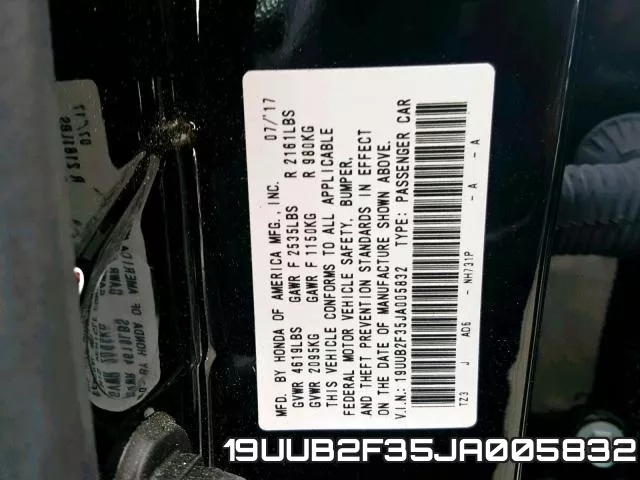 19UUB2F35JA005832 фото 2