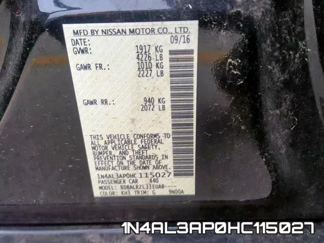 1N4AL3AP0HC115027 фото 2