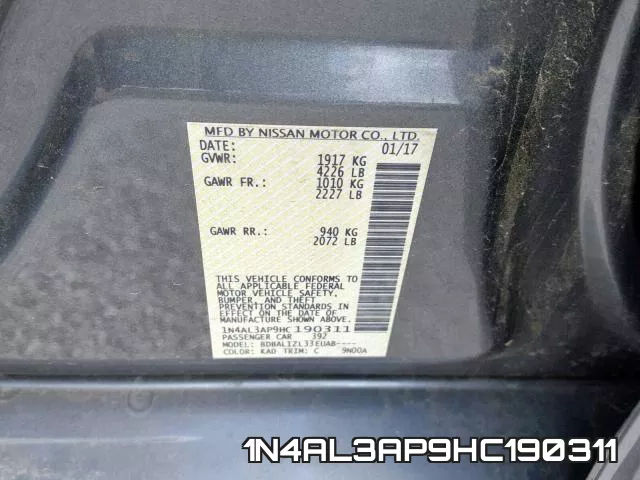 1N4AL3AP9HC190311 фото 2