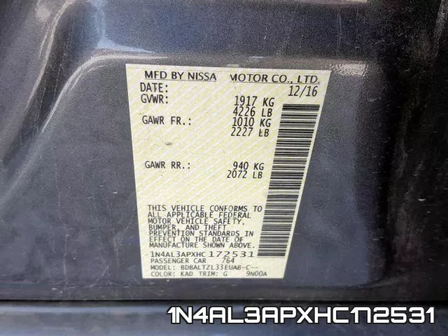 1N4AL3APXHC172531 фото 2