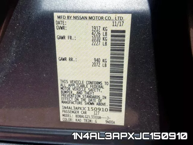 1N4AL3APXJC150910 фото 2