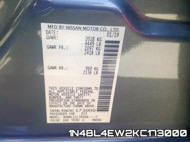 1N4BL4EW2KC173000 фото 2