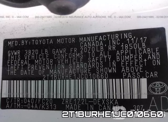 2T1BURHE1JC010660 фото 10