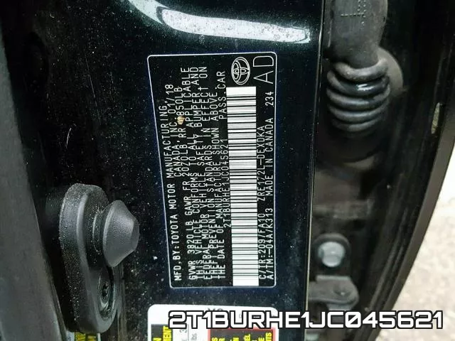 2T1BURHE1JC045621 фото 2