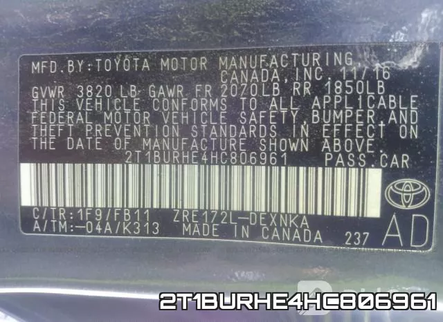 2T1BURHE4HC806961 фото 10