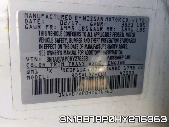 3N1AB7AP0HY276363 фото 2
