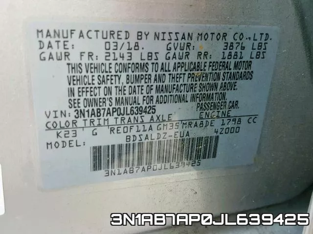 3N1AB7AP0JL639425 фото 2
