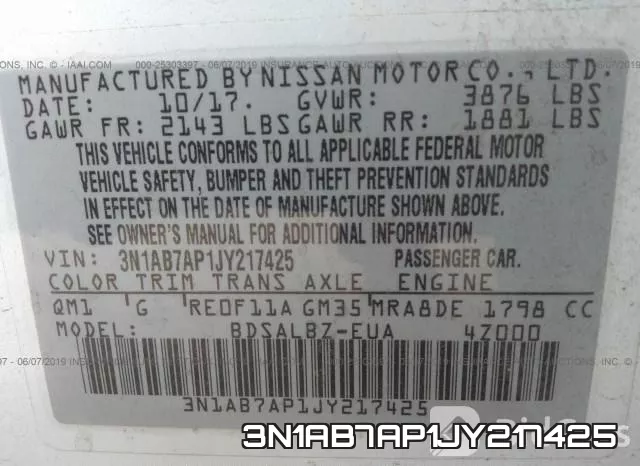 3N1AB7AP1JY217425 фото 10