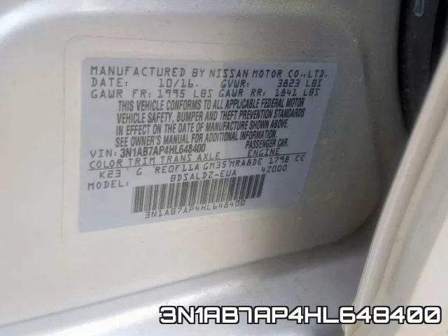 3N1AB7AP4HL648400 фото 2