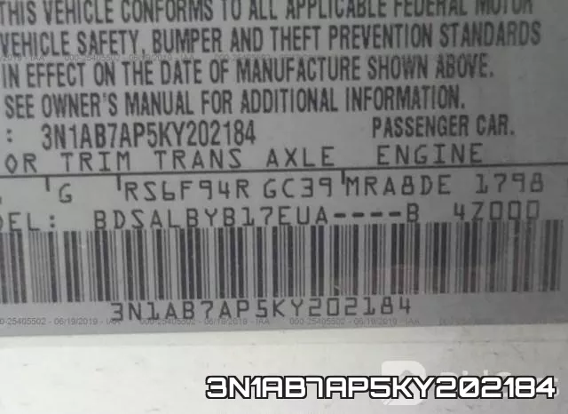3N1AB7AP5KY202184 фото 10
