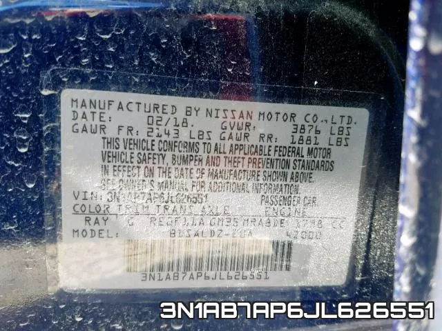 3N1AB7AP6JL626551 фото 2