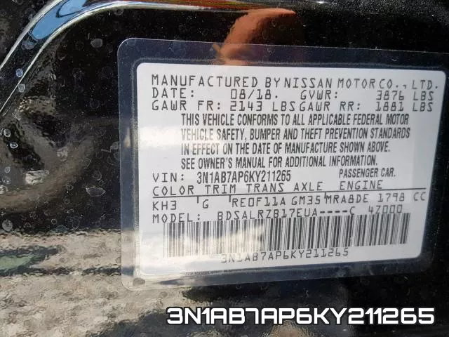 3N1AB7AP6KY211265 фото 2