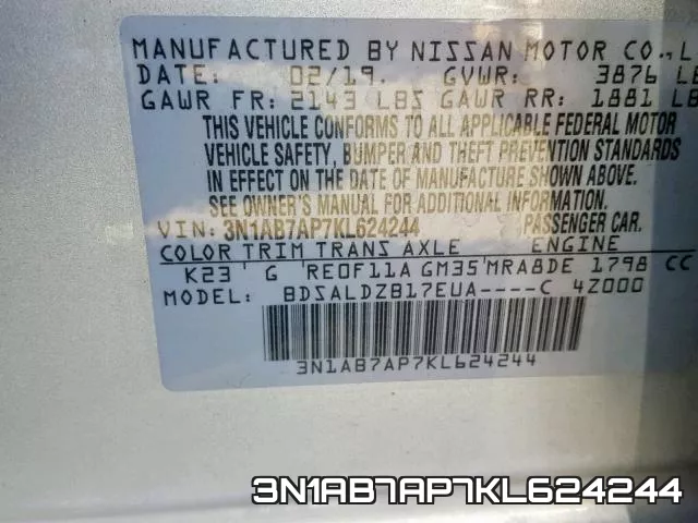 3N1AB7AP7KL624244 фото 2