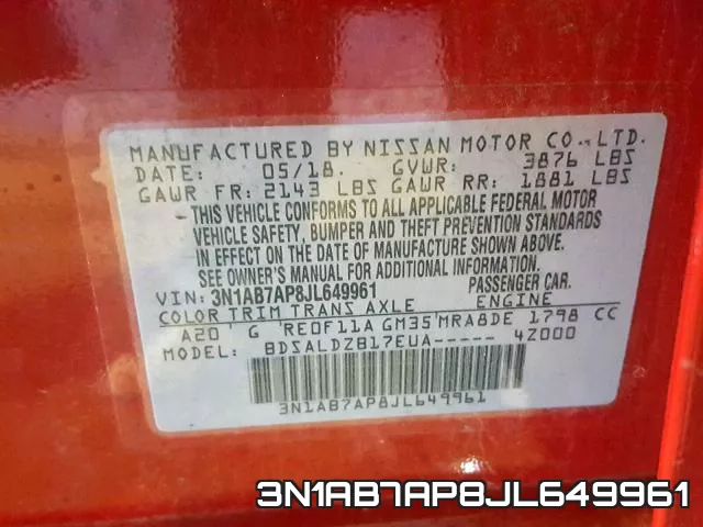 3N1AB7AP8JL649961 фото 2