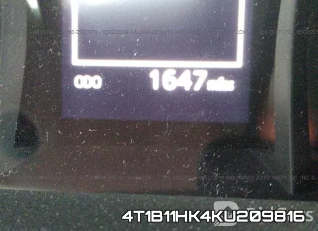 4T1B11HK4KU209816 фото 8