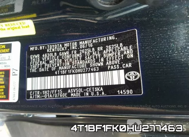 4T1BF1FK0HU277463 фото 10