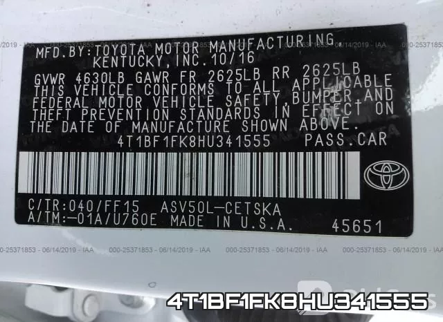 4T1BF1FK8HU341555 фото 10