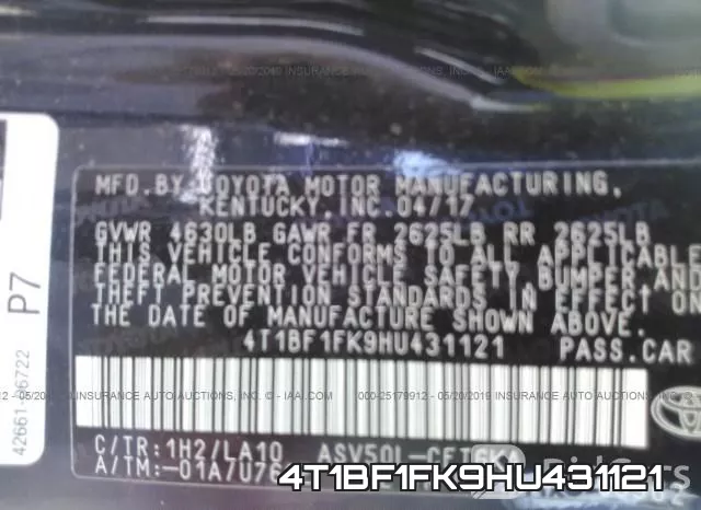 4T1BF1FK9HU431121 фото 10