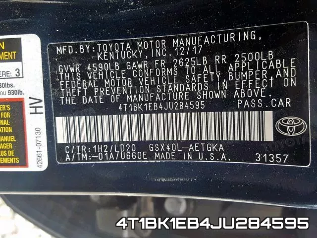 4T1BK1EB4JU284595 фото 2