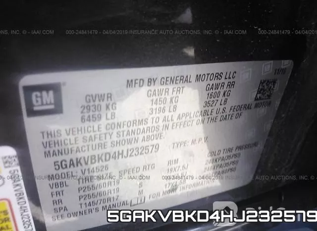 5GAKVBKD4HJ232579 фото 9